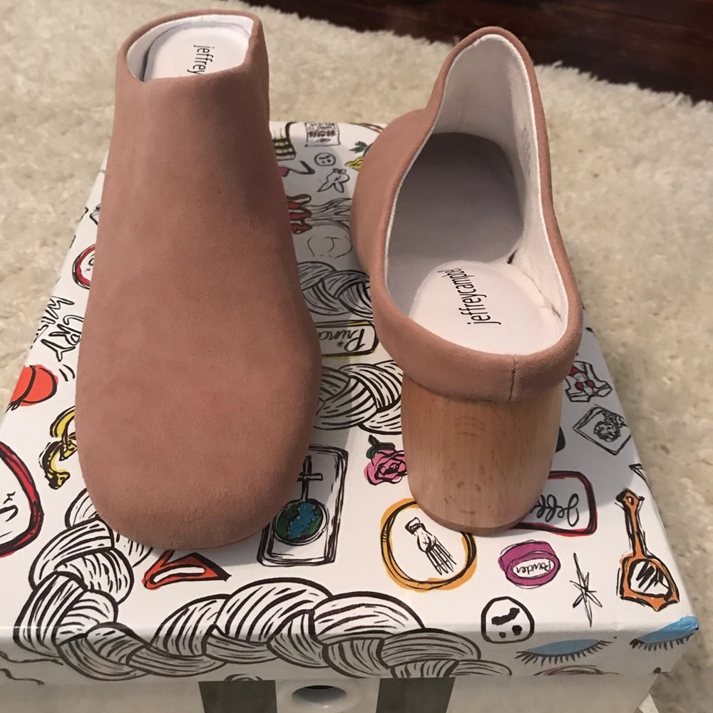 Jeffrey Campbell wood block heel mules NWT 8.5